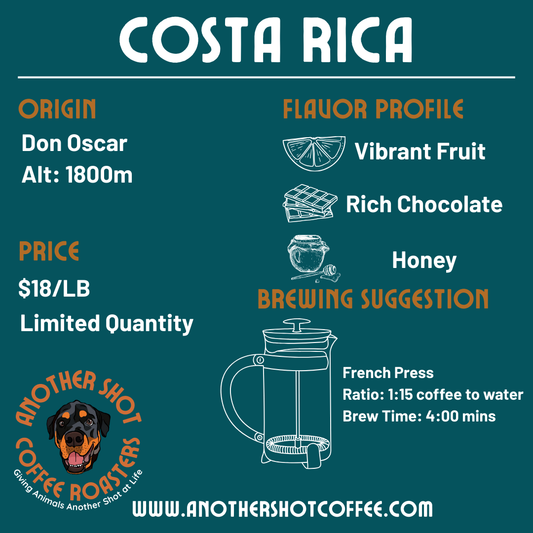Costa Rica Don Oscar 1800 - Fruit, Chocolate, Honey